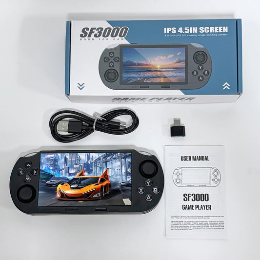 Retro Handheld Game Console Linux System 4.5 Inch HD Screen 64GB Card 3000mAh Battery - Portable Vintage Gaming Device, Perfect Birthday Christmas Halloween Gift for Kids Adults