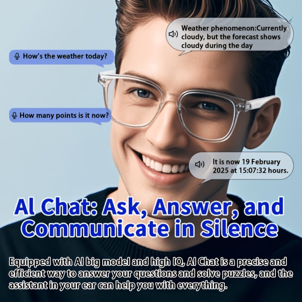 Translation Smart Glasses with 160-Language Real-Time Translation, Hi-Fi Music & HD Voice Calls – Photochromic, Metal Frame & Double-Sided Options, Built-in Mic & Speaker, Unisex