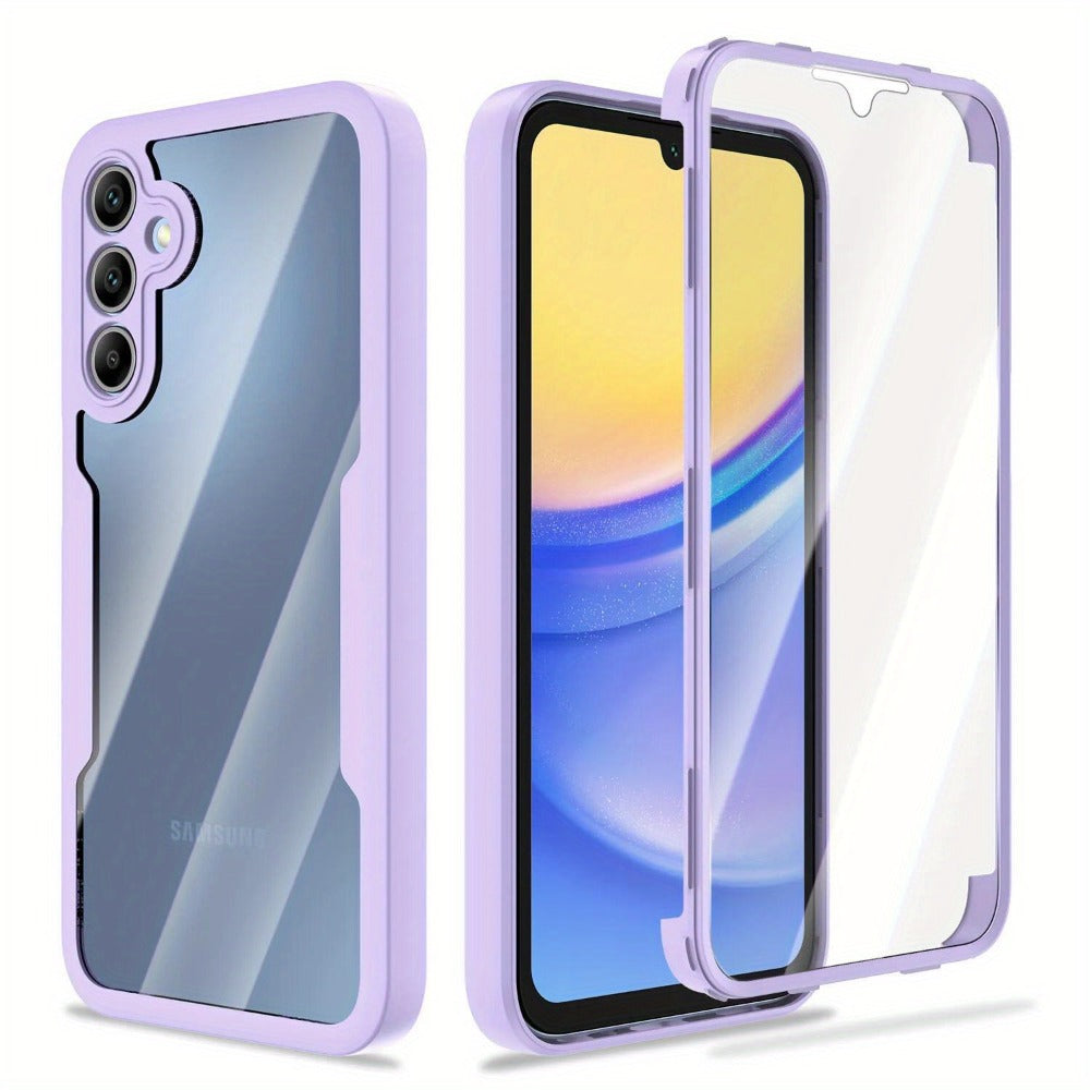 Samsung Galaxy A-Series Rugged Case with Built-In Screen Protector – Full Body Shockproof Phone Cover for Galaxy A15 A16 A17 A36 A37 A56 A57 5G | Heavy Duty Drop Protection