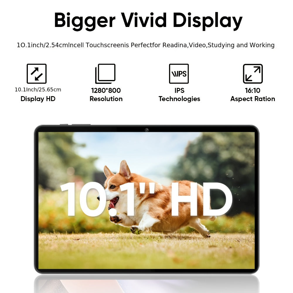 Android 14 Tablet with Keyboard and Stylus – 10 Inch Octa-Core, 10GB RAM, 64GB ROM, 1TB Expandable Storage, 5G Dual-Band WiFi, 5MP+8MP Camera, Complete Bundle with Case, Perfect Gift for Work & School