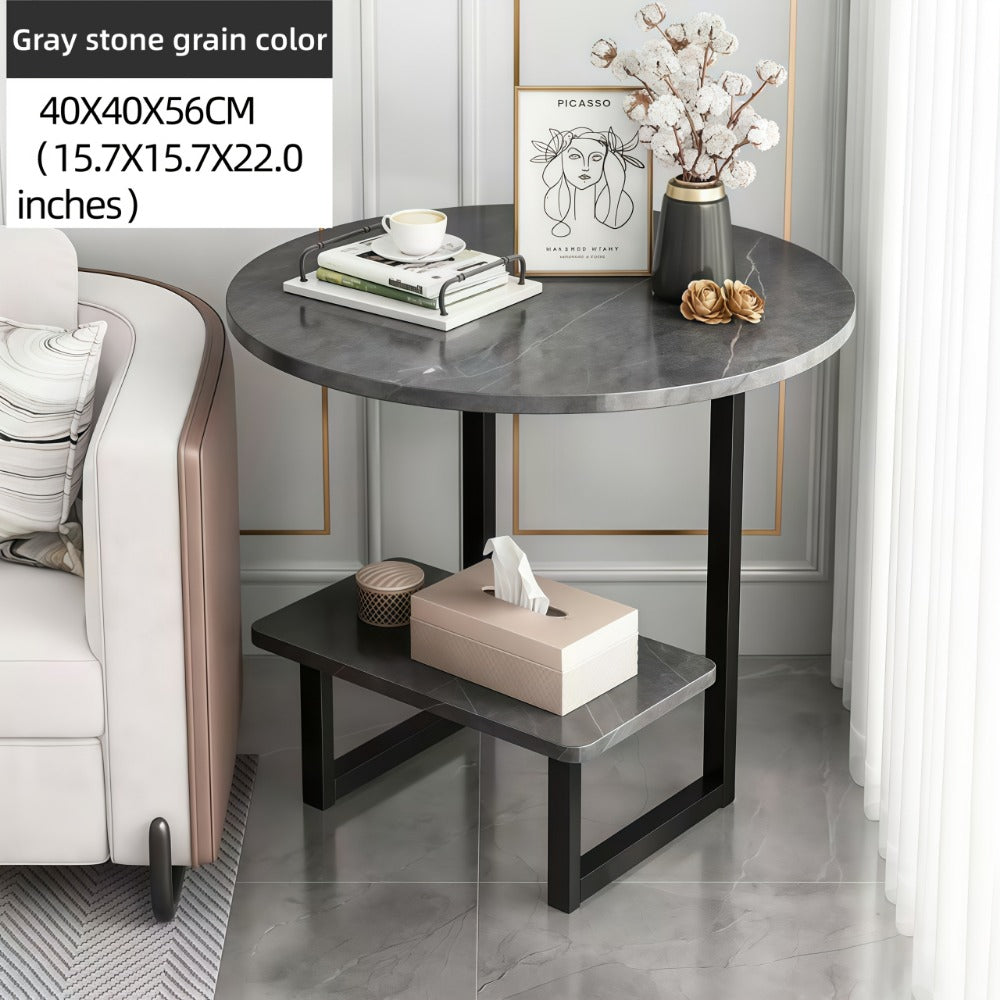 2-Layer Metal Side Table, Bedside End Table for Work, Display, and Everyday Use detail image - detail view 5