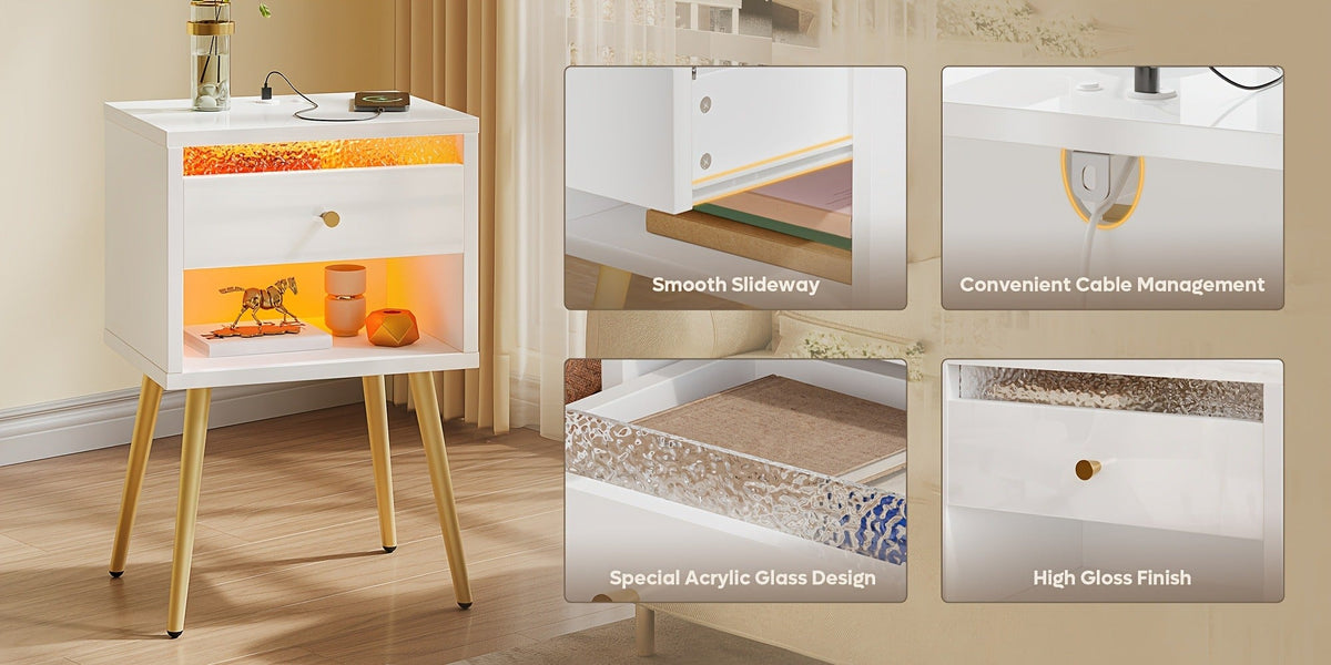 2-Piece Set Nightstand, Bedroom Side Table for Practical Everyday Home Use detail image - detail view 19