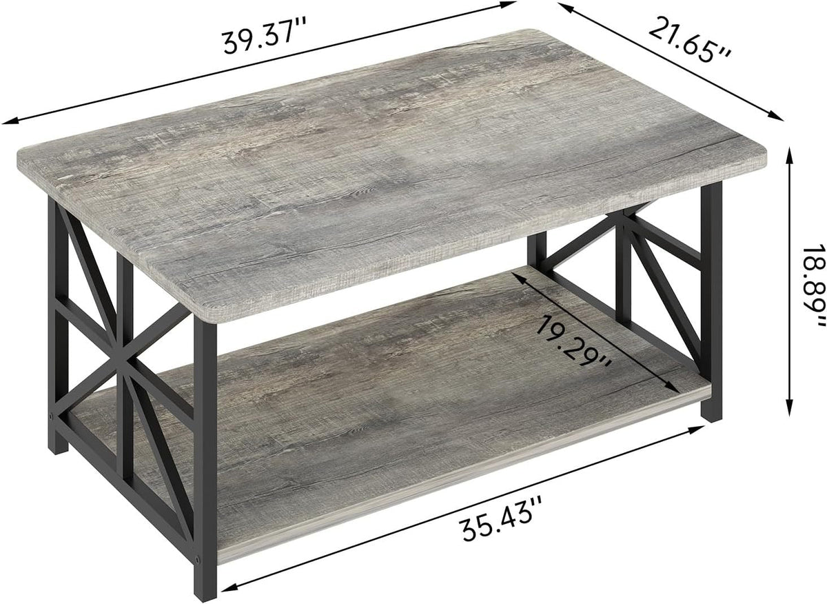 2-Tier Faux Marble Coffee Table with Multiple Color Options, Living Room Center Table detail image - detail view 17