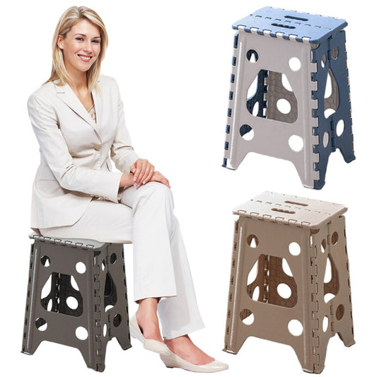 Folding Step Stool with Carry Handle and Textured Platform, 19 Inches, 400 lb Capacity