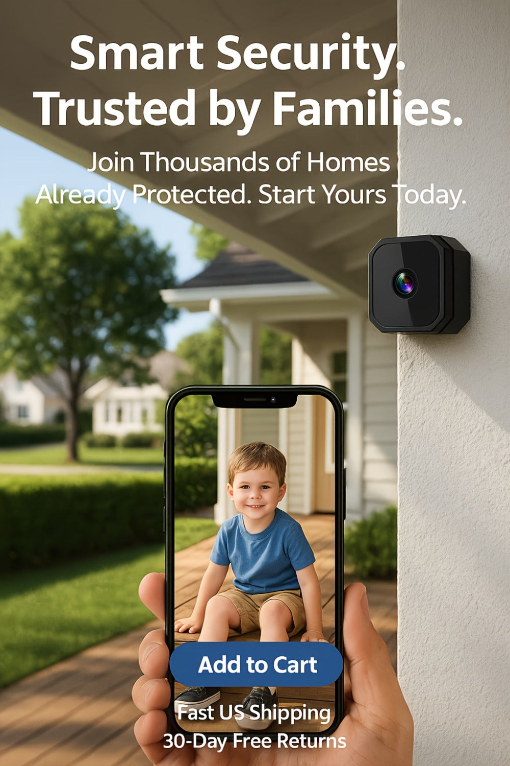No Internet Security Camera with Color Night Vision, Built-In AP Hotspot WiFi, Two-Way Audio, Motion Detection, Real-Time App Monitoring – Indoor Home Family Baby Pet Camera