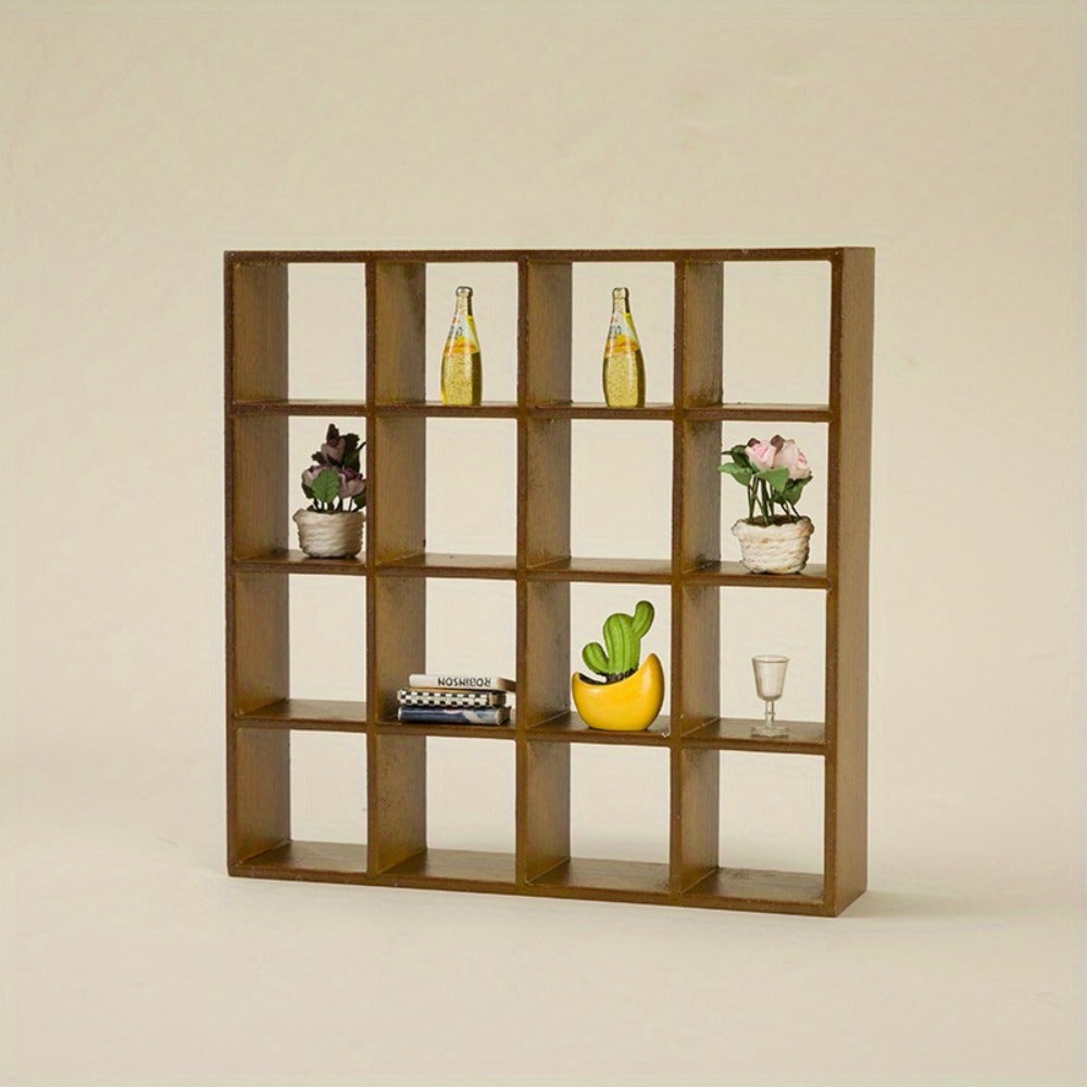 1:12 Scale Dollhouse Display Cabinet with 16 Compartments