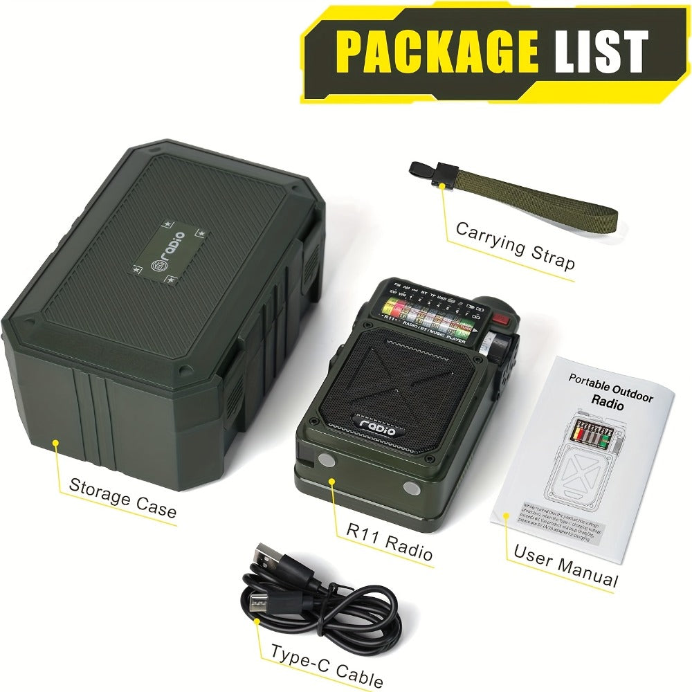Digital Shortwave Emergency Radio 4000mAh Solar Hand Crank, AM/FM/SW/NOAA Weather Alert, 5W Speaker, SOS Alarm, LED Flashlight, SD Card & USB MP3 Player, Winter Storm Survival Gear for Home & Outdoor