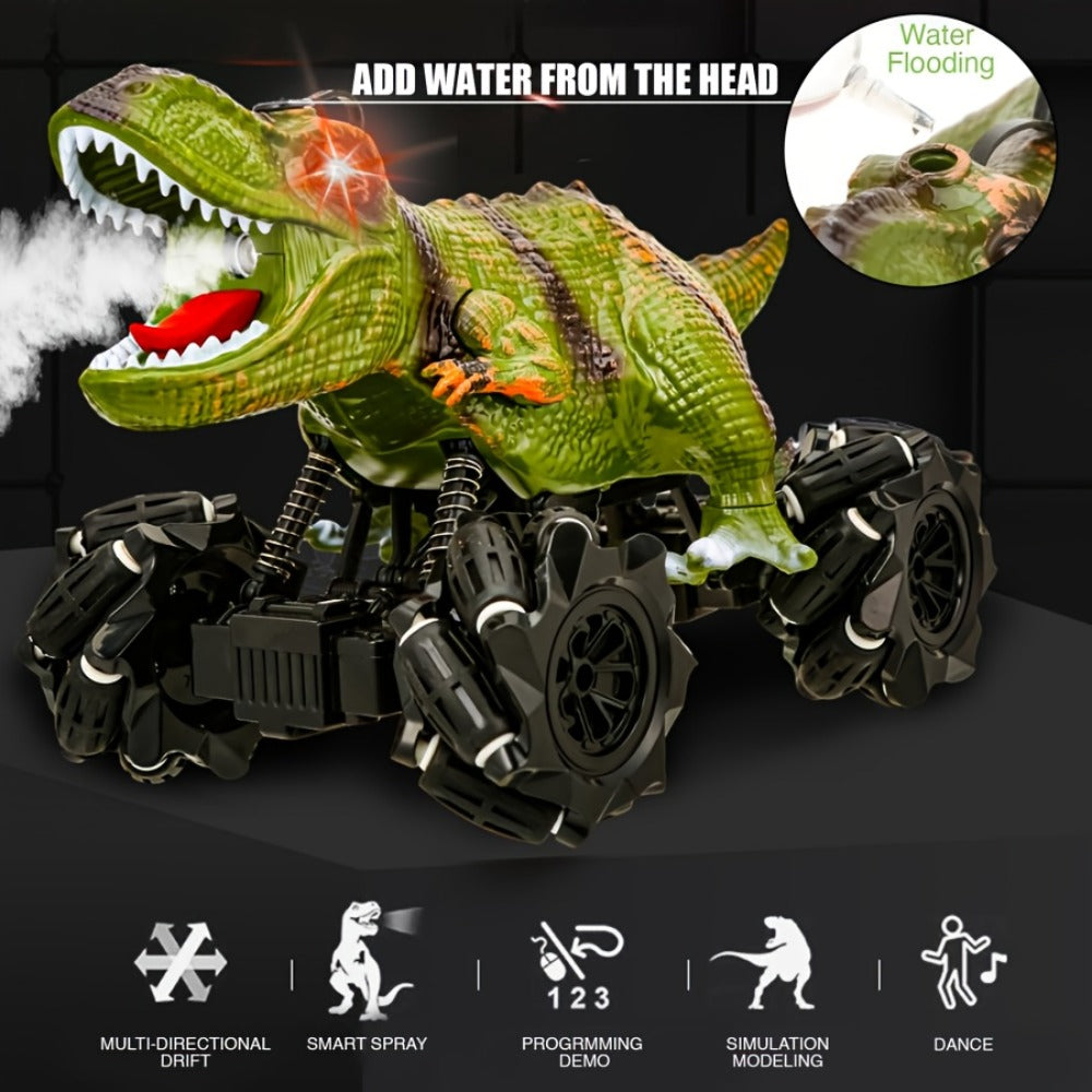 Dinosaur RC Monster Truck with Side Drift, Lights and Sound
