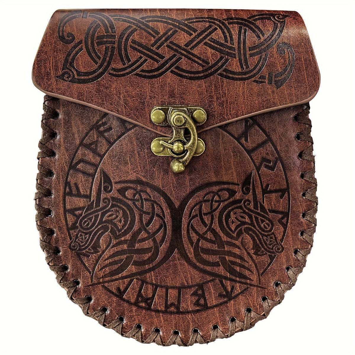 Viking Belt Pouch, Faux Leather Medieval Waist Bag for LARP, Renaissance Faire and Cosplay, 5 Styles