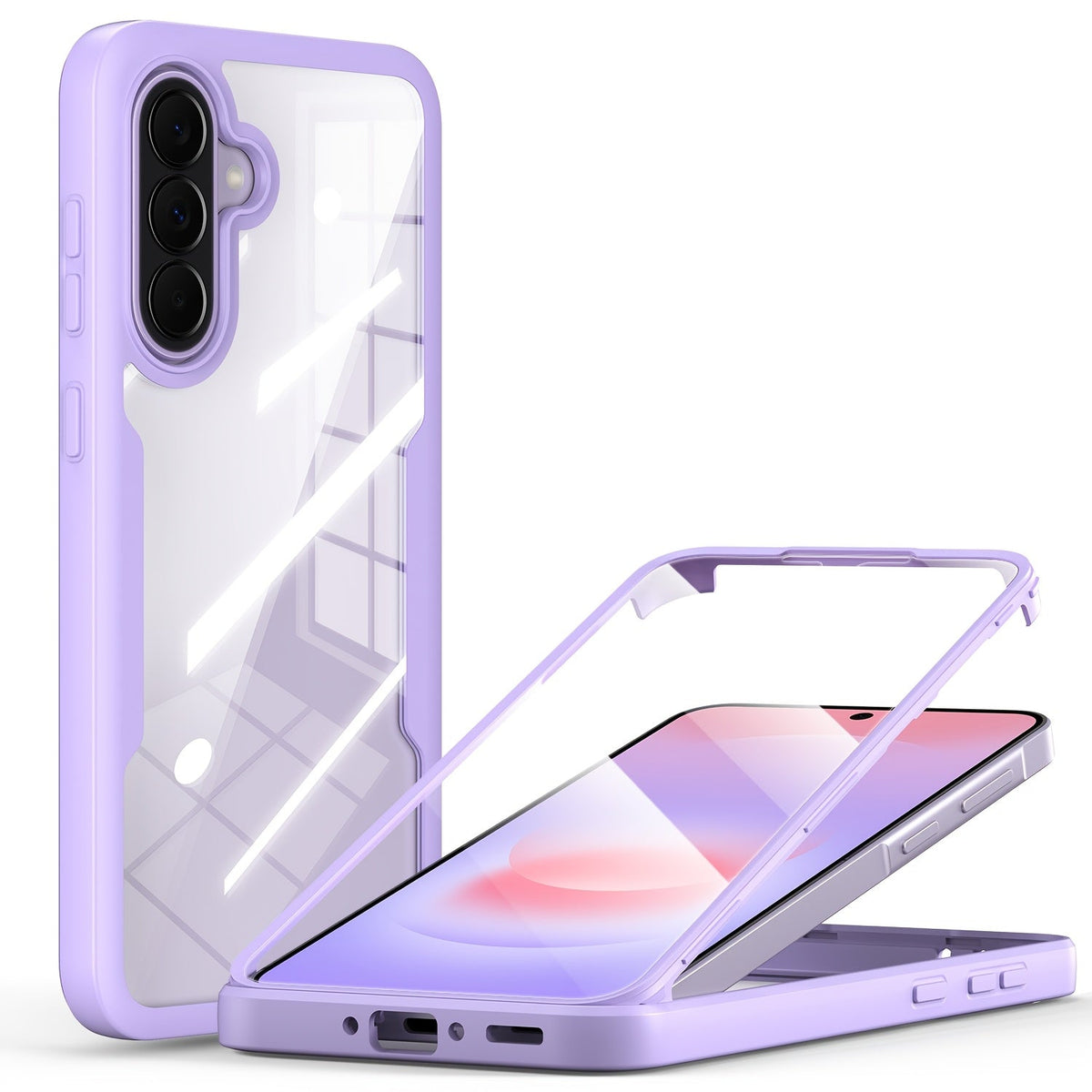 Samsung Galaxy A-Series Rugged Case with Built-In Screen Protector – Full Body Shockproof Phone Cover for Galaxy A15 A16 A17 A36 A37 A56 A57 5G | Heavy Duty Drop Protection