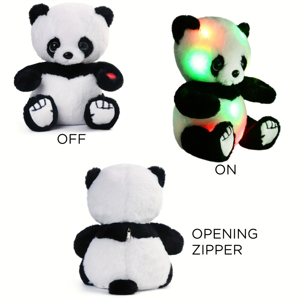 Light Up Panda Plush Toy with LED Glow, 7 and 10 Inch Options