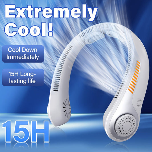 Bladeless Neck Fan with 5 Speeds, USB Charging and Hands-Free Wearable Design
