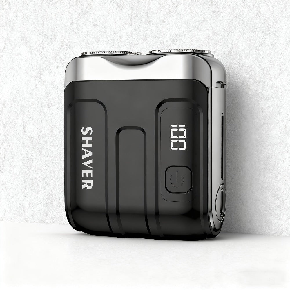 Portable Mini Electric Rotary Shaver for Men — USB Rechargeable Dual Head Cordless Razor, One-Button Operation, Long Battery Life, Pocket Size for Travel Home Gym, Gift for Him