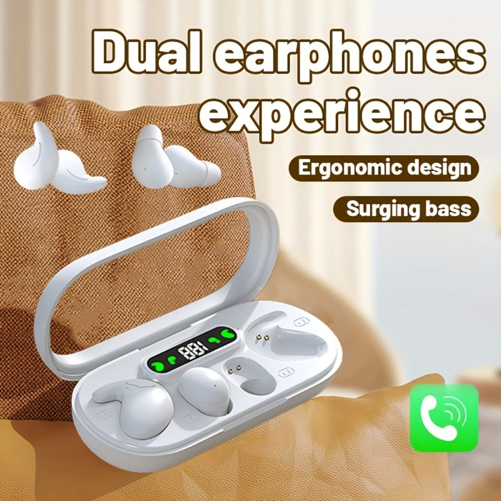 Couples Wireless Earbuds 2 Pairs Dual Touch LED Display Transparent Charging Case Long Battery Stereo Sound Low Latency Gift Set for Men Women Valentine Gaming