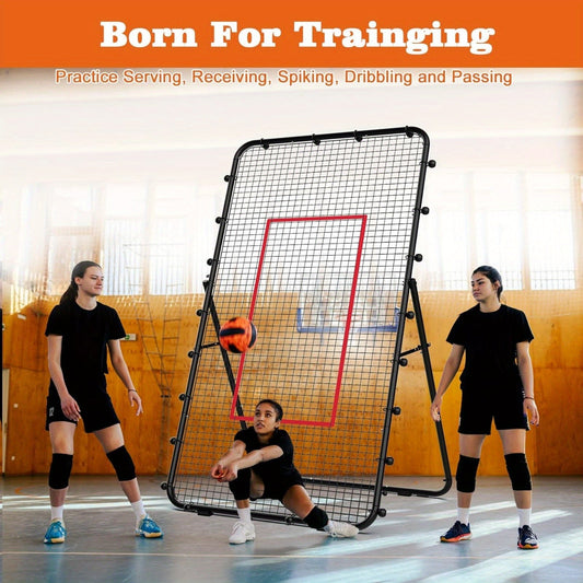 Volleyball Rebounder Net, 7 x 4 ft with 5 Adjustable Angles and Steel Frame