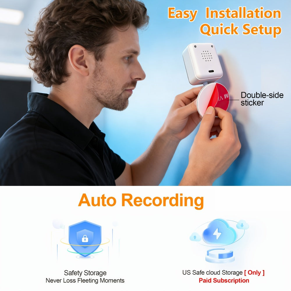 AI-Powered 3MP Indoor Security Camera 2-Pack, Humanoid Detection, Alexa Compatible, Full-Color Night Vision, Two-Way Audio, Smart Motion Alerts, 2.4G WiFi – Home Baby Pet Video Monitoring
