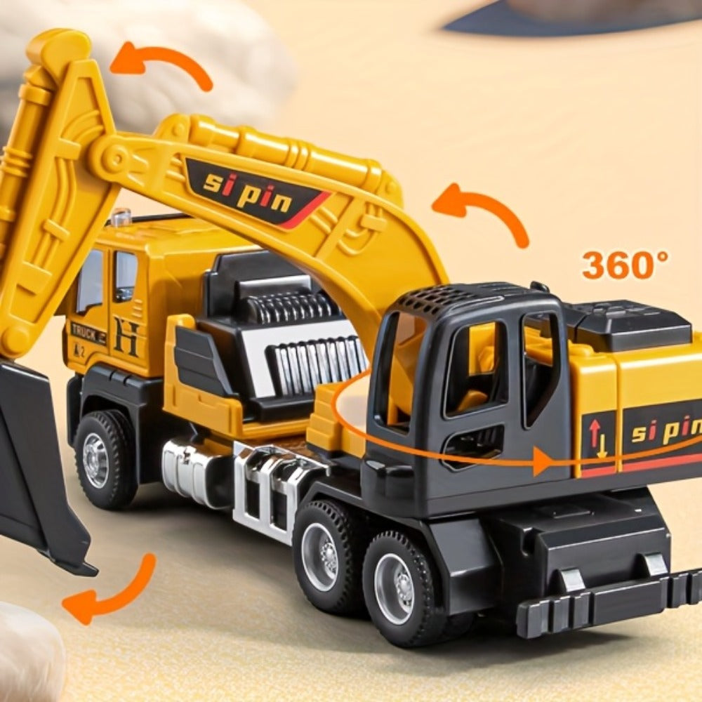 Construction Vehicle Toy Set with Excavator, Mixer, Dump Truck and Crane Options