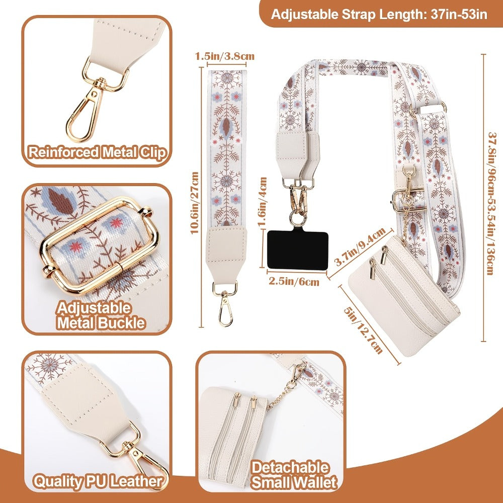 Crossbody Phone Strap Wallet Pouch with Beaded Charm Detachable Wrist Lanyard Card Holder Hands-Free Shoulder Strap for Women Girls iPhone Samsung – Green Purple Brown Pink 5 Colors