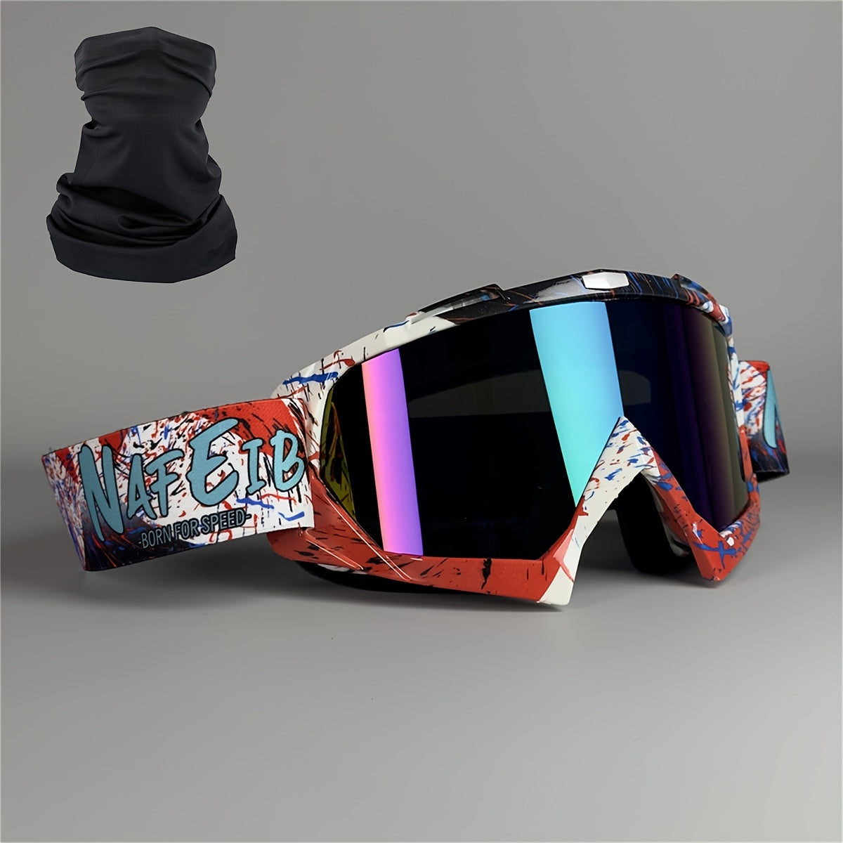 Ski Goggles with Headband – Mirror Coating Polycarbonate Lens, TPU Frame, Adjustable Thick Foam Pad, Anti-Fog Snow Goggles for Adults, 30+ Color Options for Skiing & Snowboarding