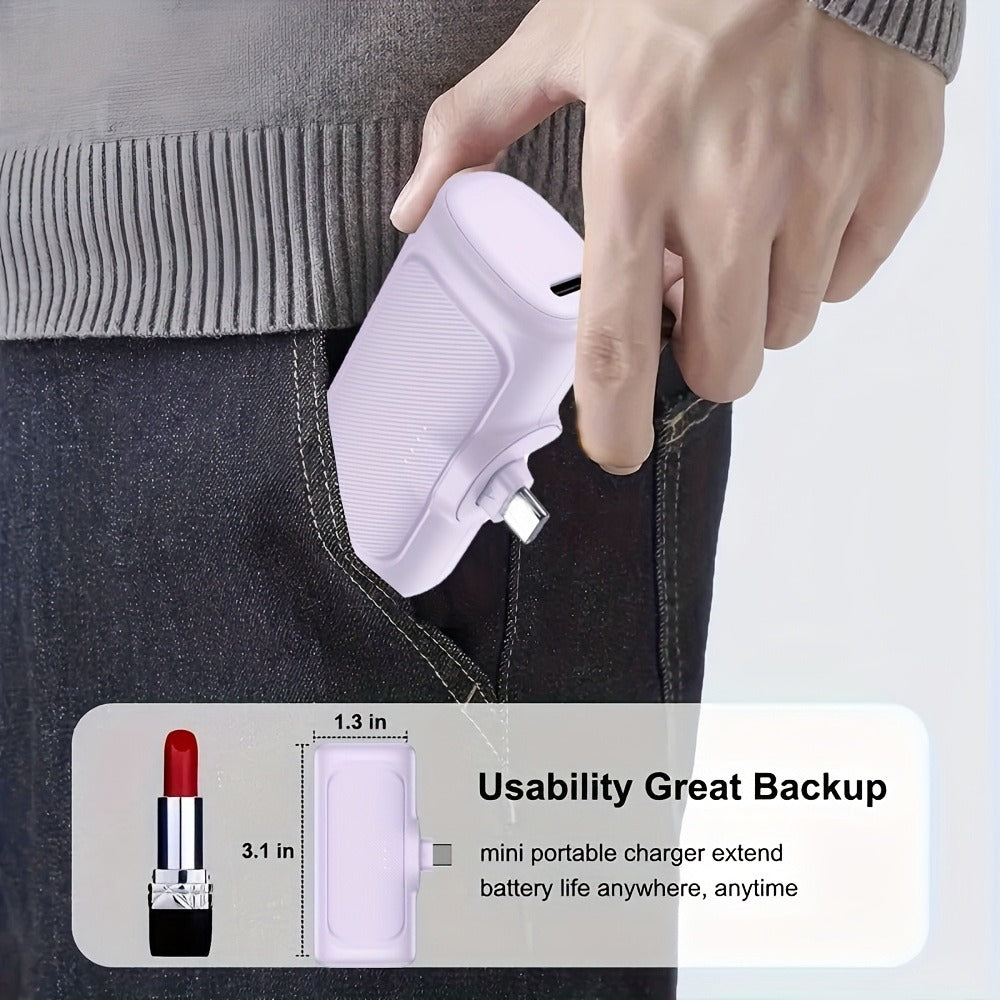 22.5W Fast Charging Power Bank Stand 5000mAh USB-C – Dual Mode Portable Charger with Built-In Phone Stand, Lithium Polymer Battery, Compatible with iPhone 17 16 15 Android Samsung, Emergency Travel Charger