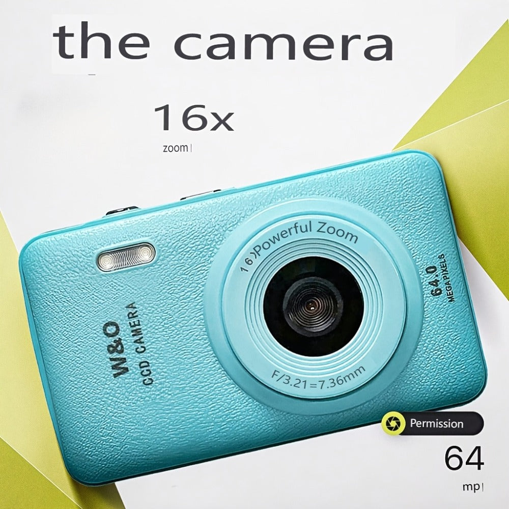 1080P HD Digital Camera 64MP 16x Zoom Vlogging Camera with 2.4-inch LCD Screen 32GB Memory Card Rechargeable Webcam for Photography Video Recording Beginners Kids Gift