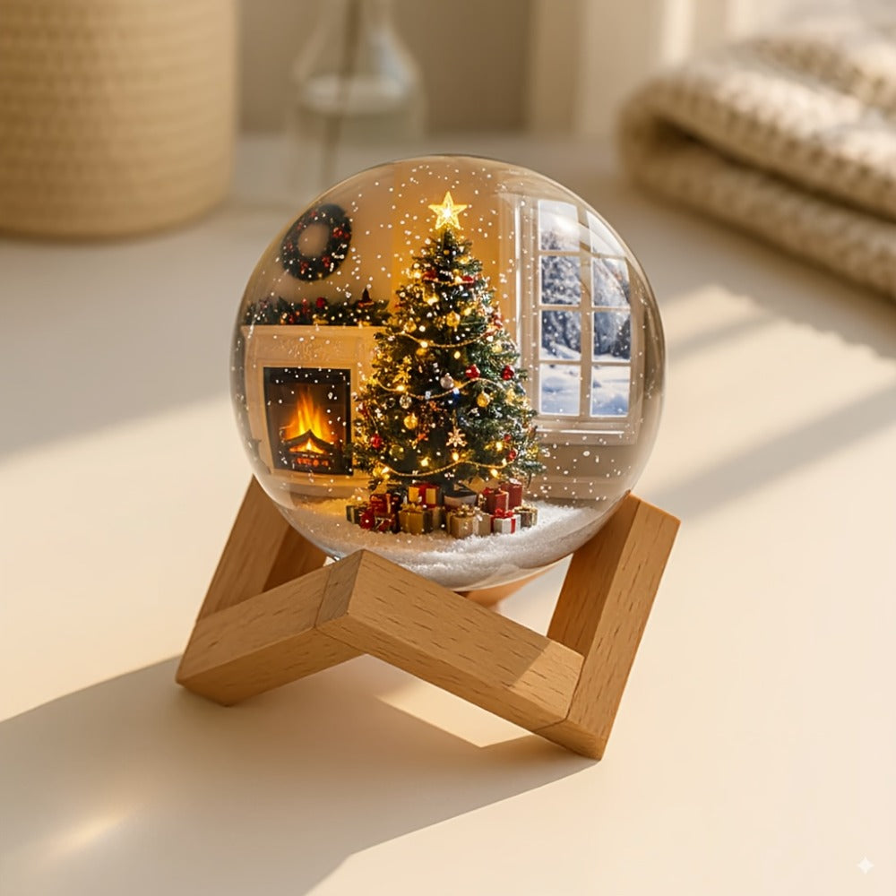 Crystal Ball Video Player Gift 2.7 Inch LED Light-Up Digital Sphere - Upload Your Own Videos & Photos, Personalized Keepsake for Anniversary Birthday Wedding Valentine Christmas, 3 Colors
