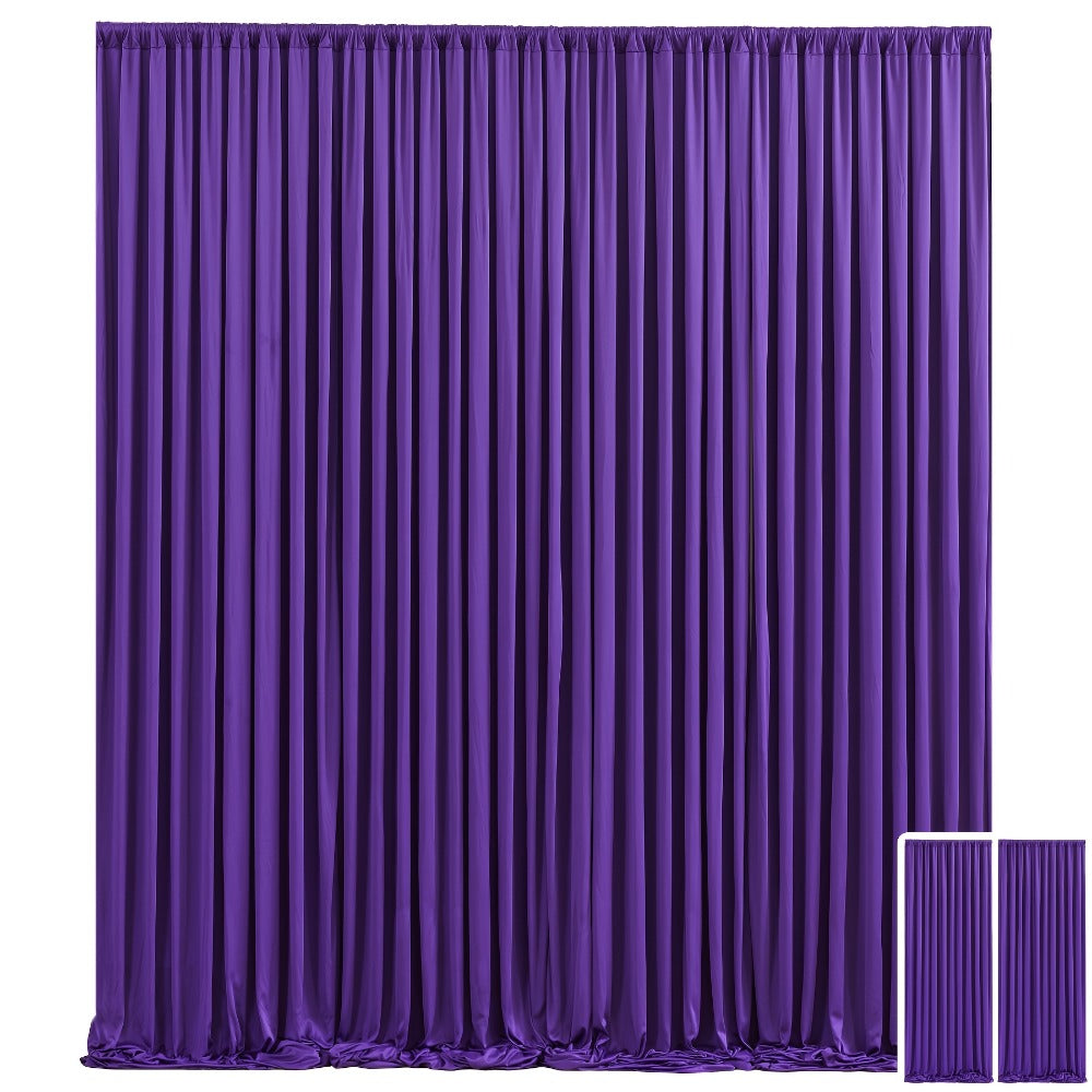 Party Backdrop Curtains 2pcs 7.2x10FT Non-Transparent Wrinkle-Free with Poles for Wedding Birthday Bridal Shower Christening Graduation Prom Holiday Photo Booth Decoration