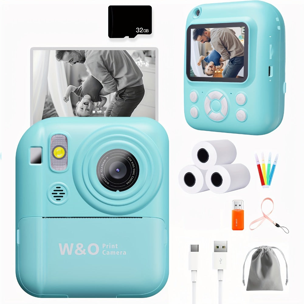 Kids Instant Print Camera with MP3 Player, Games, 10x Zoom and 2.4-Inch Screen