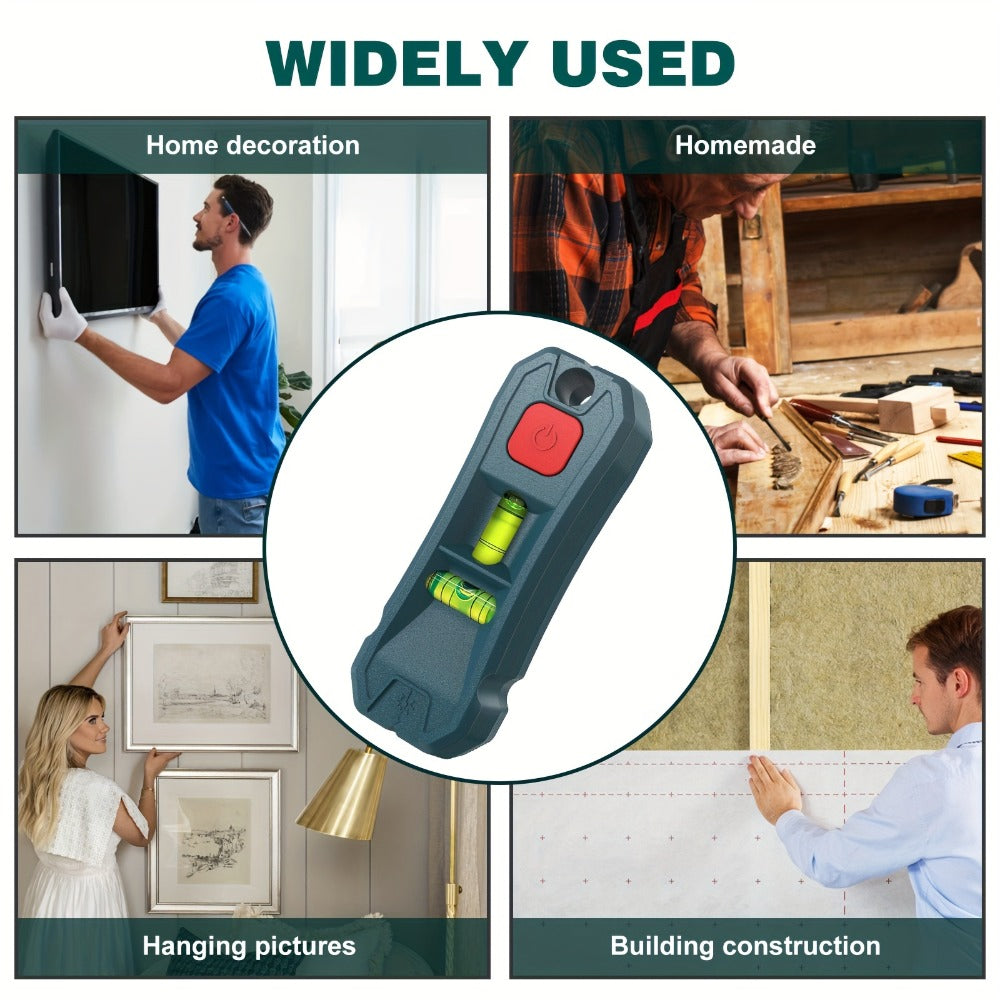 Magnetic Stud Finder with Laser Level – High Brightness Laser Marker, Horizontal & Vertical Bubble Level, Wall Detector for Drywall & Wood, Nail Locator for Hanging Pictures & Home Renovation