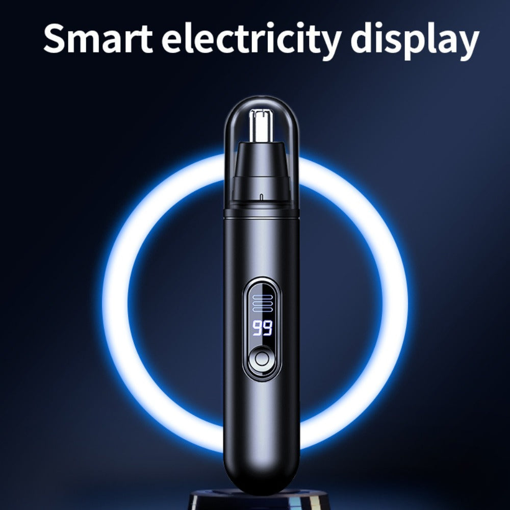 Electric Nose Trimmer with LED Display – USB Rechargeable Painless Facial Hair Removal Device for Men & Women, Nose Ear & Eyebrow Trimmer, Upgraded Grooming Tool, Ideal Gift
