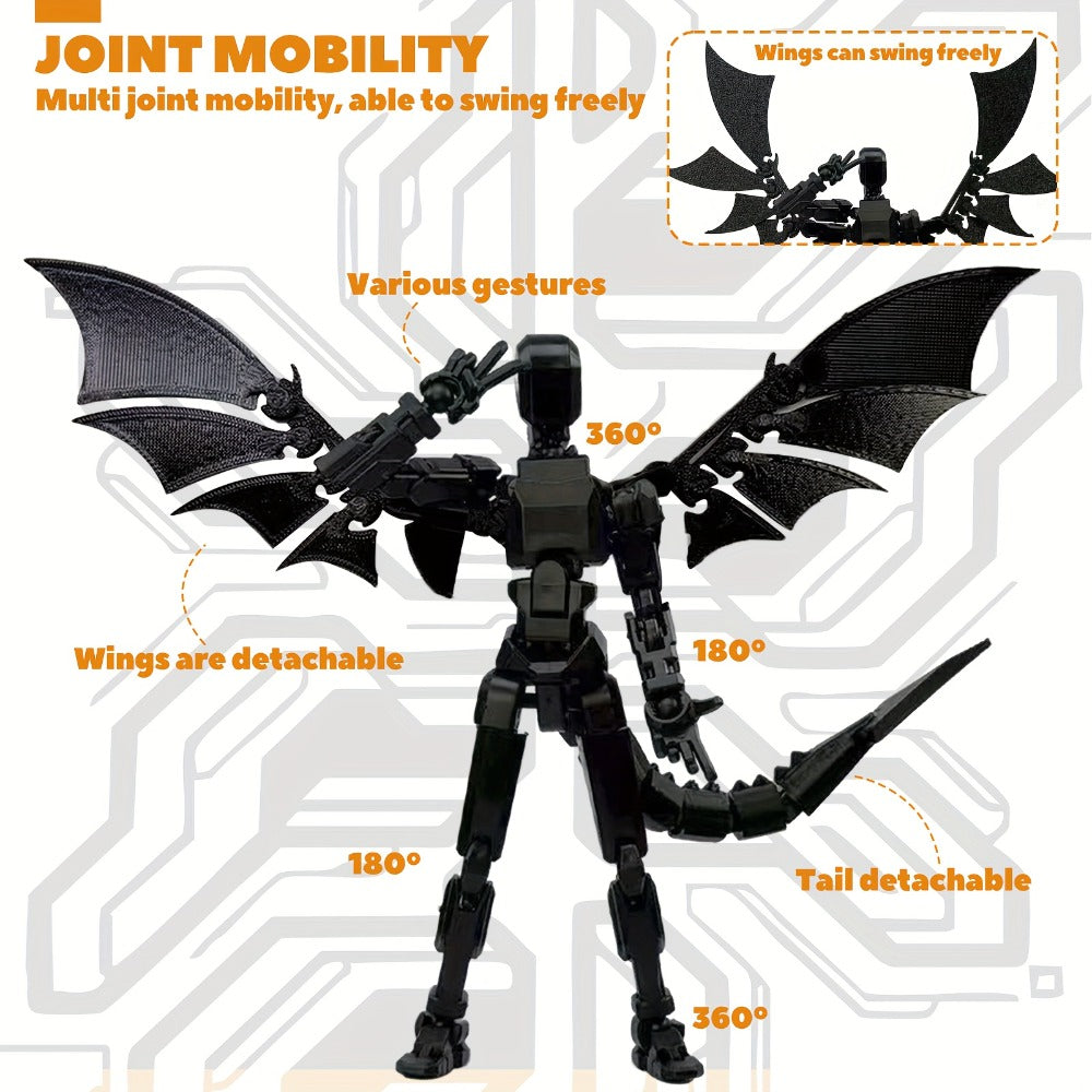 3D Printed Dragon Figurine 2-Piece Set – Articulated Flying Dragon with Movable Wings Poseable Fantasy Sculpture 4 Colors Desk Decor Gift for Gamers Adults Kids