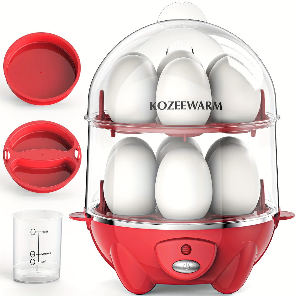 Electric Egg Boiler & Cooker with Auto Shut-Off – Single & Double Layer, Multi-Function for Hard Boiled, Soft Boiled, Scrambled, Omelette, Steamed Vegetables & Dumplings, 4 Colors