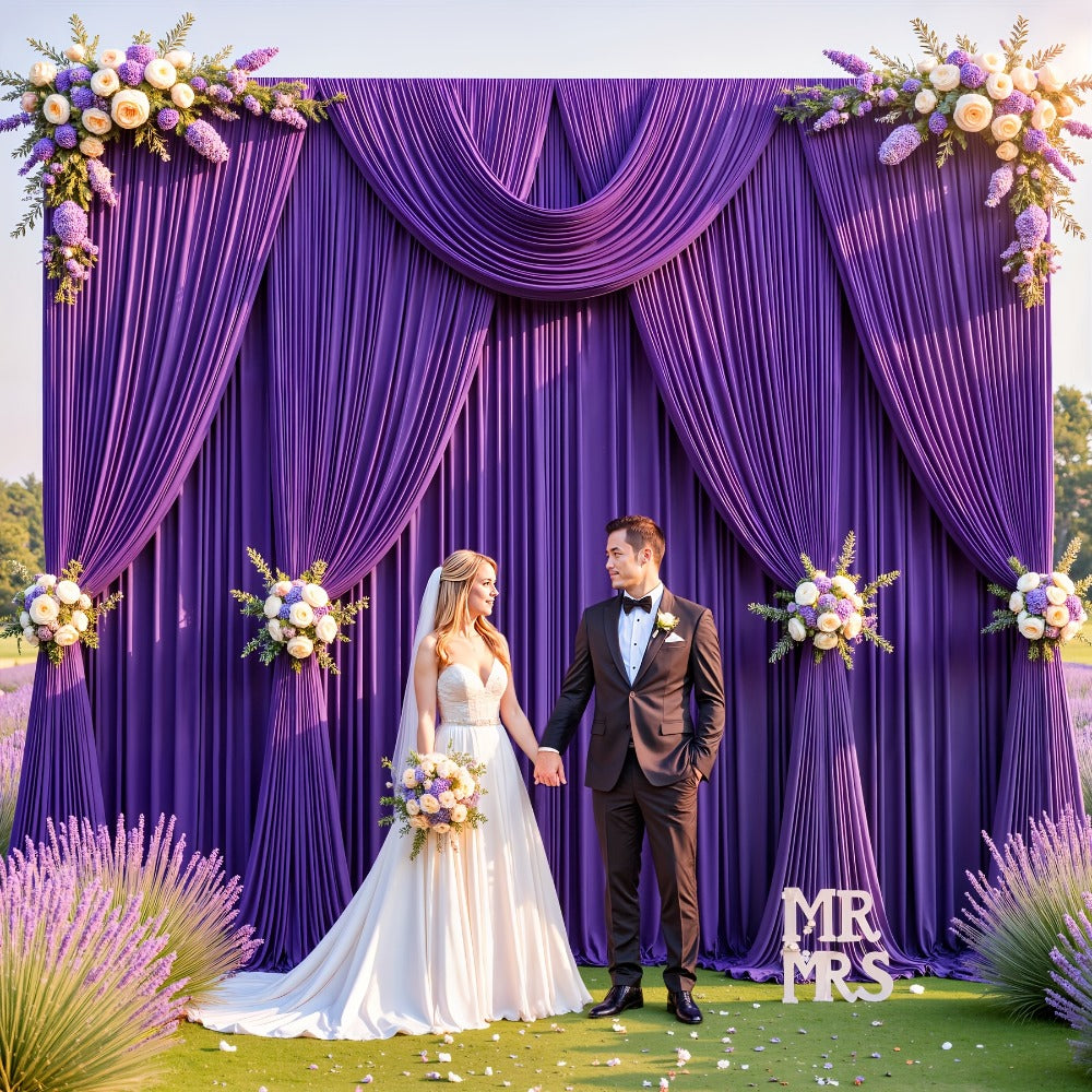 Photography Backdrop 4-Pack 5x10ft Polyester Spandex Background Cloth | Wrinkle-Resistant, Soft & Smooth with Pole Pockets | Wedding, Birthday, Banquet, Party & Event Decoration Curtains