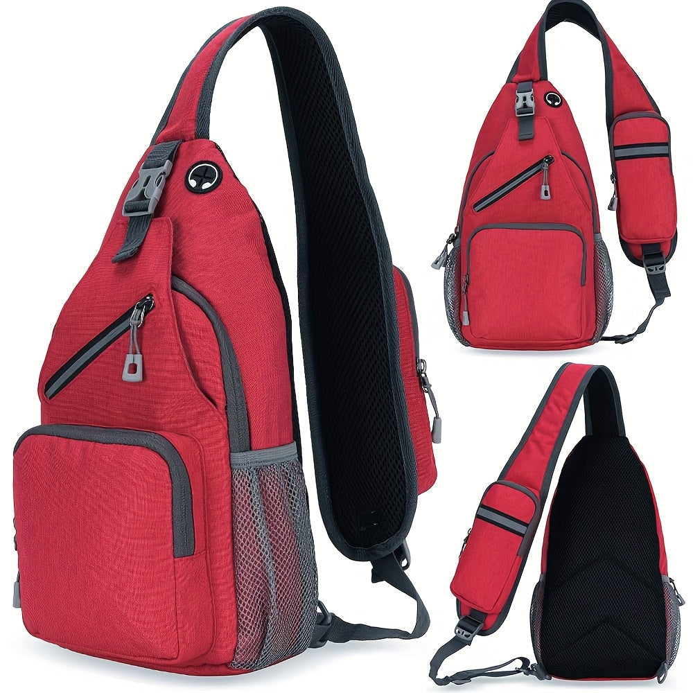 Crossbody Bag for Women & Men, Large Capacity Single Shoulder Bag with Zipper, Lightweight Multi-Pocket Design, Casual Sling Bag for Travel, Hiking, Work & Daily Use – Multiple Colors Available