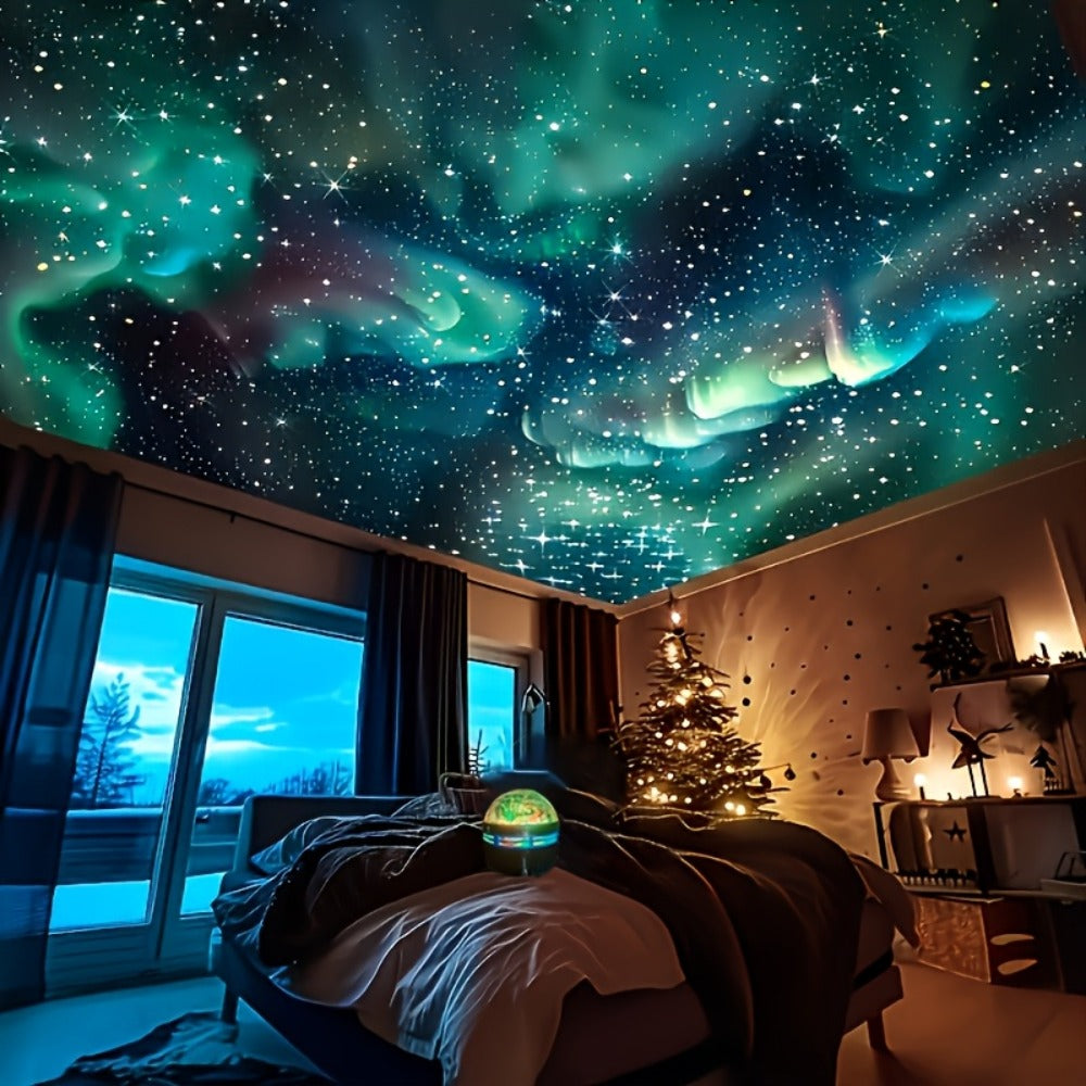 Aurora Borealis Star Projector with Remote – 7 Lighting Effects Galaxy LED Night Light for Bedroom, Camping, Wedding, Party, Halloween & Christmas Decoration