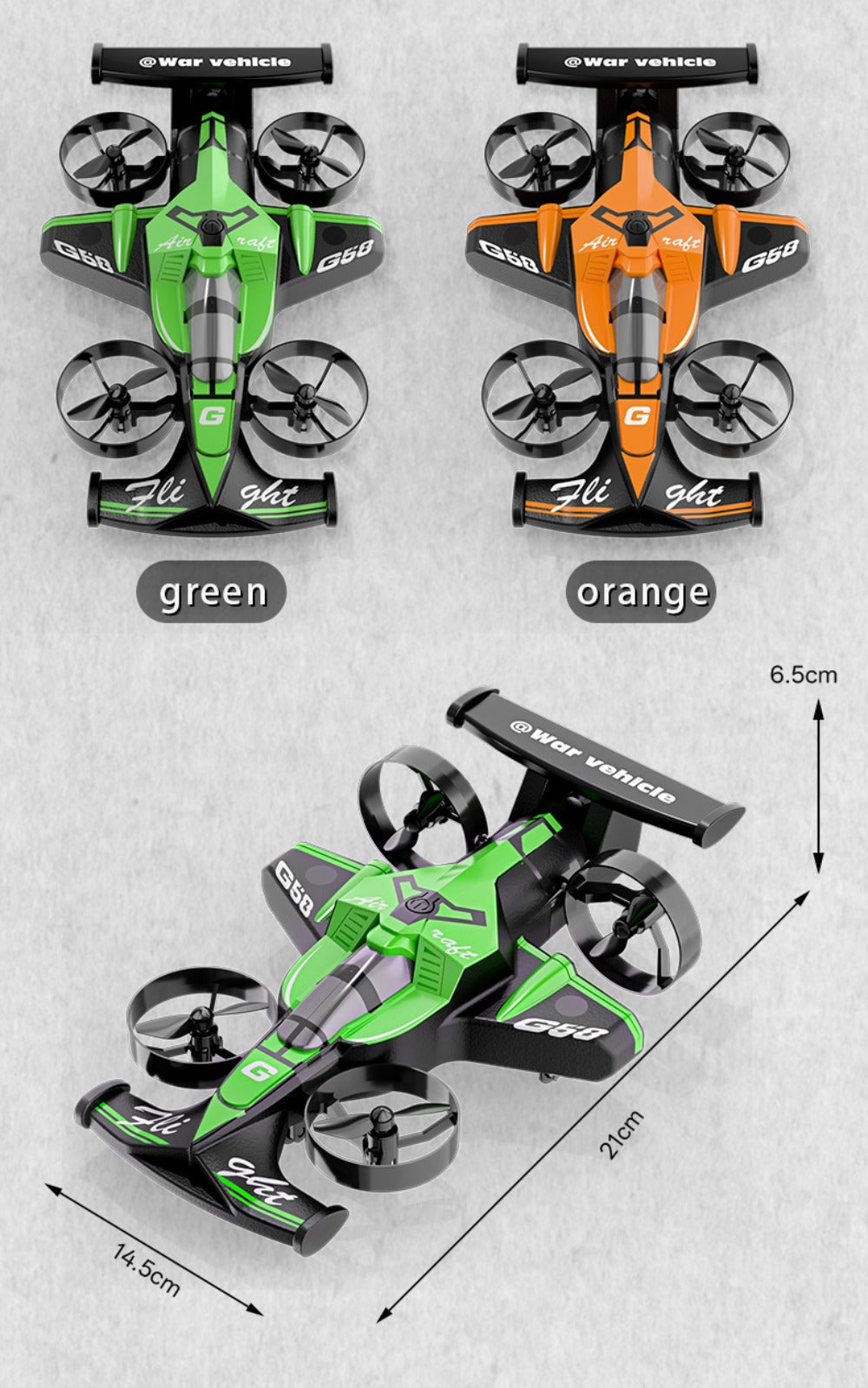 2-in-1 Mini RC Car and Drone Combo Dual Mode Switch One-Touch Takeoff Stable Hover Racing Mode Headless Mode 360° Aerial Flips Dual Batteries | RC Toy Gift for Kids Boys Girls | Birthday Christmas