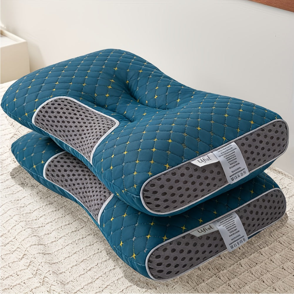 Neck Support Pillows 2 Pack Ultra Soft Premium Bed Pillows with Removable Machine Washable Covers Breathable Fabric for Deep Sleep Bedroom Home Decor Multiple Colors