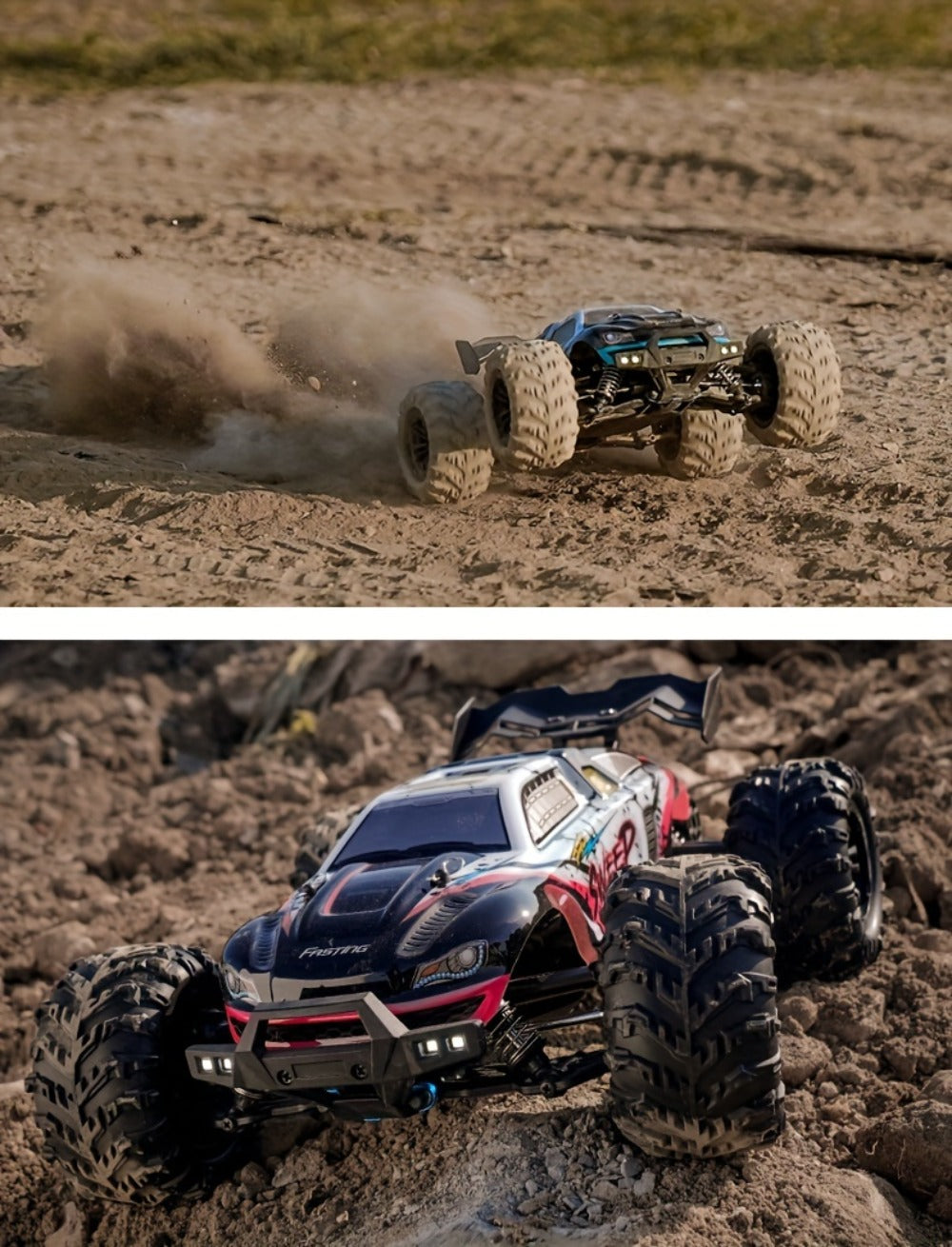 4WD RC Off-Road Car with Brushed or Brushless Dual-Battery Options