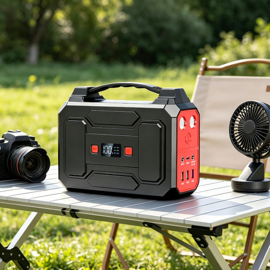 300W Portable Power Station Solar Generator with AC Outlet, DC & USB Outputs, LED Flashlight, Built-in Cooling Vents – 256Wh Lithium-Ion Battery for Camping, RV, Emergency Home Backup, Outdoor Adventures