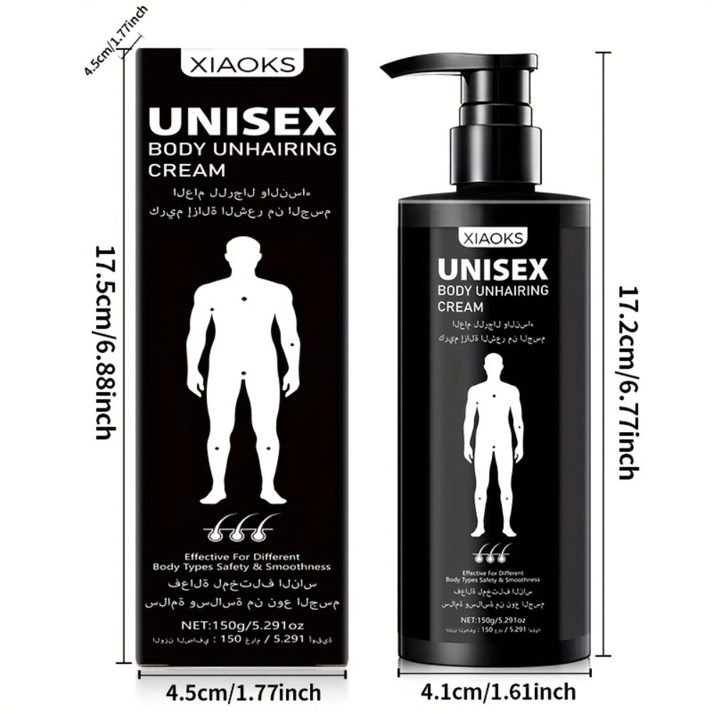 Hair Removal Cream Sensitive Skin 5 Minute Gentle Depilatory Gel 150g - Body Chest Back Private Parts Hair Removal for Men and Women Painless Smooth Unisex Safe Formula