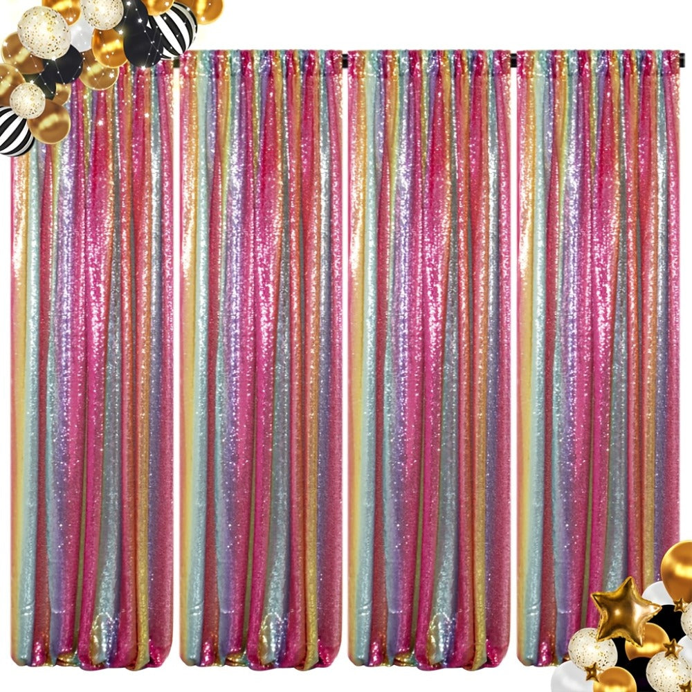 Sequin Backdrop Curtains 2FTx8FT Glitter Photography Background Panels for Party Wedding Birthday Stage Decoration Gold Yellow Shimmer Curtain Set 4 6 10 Panels Available