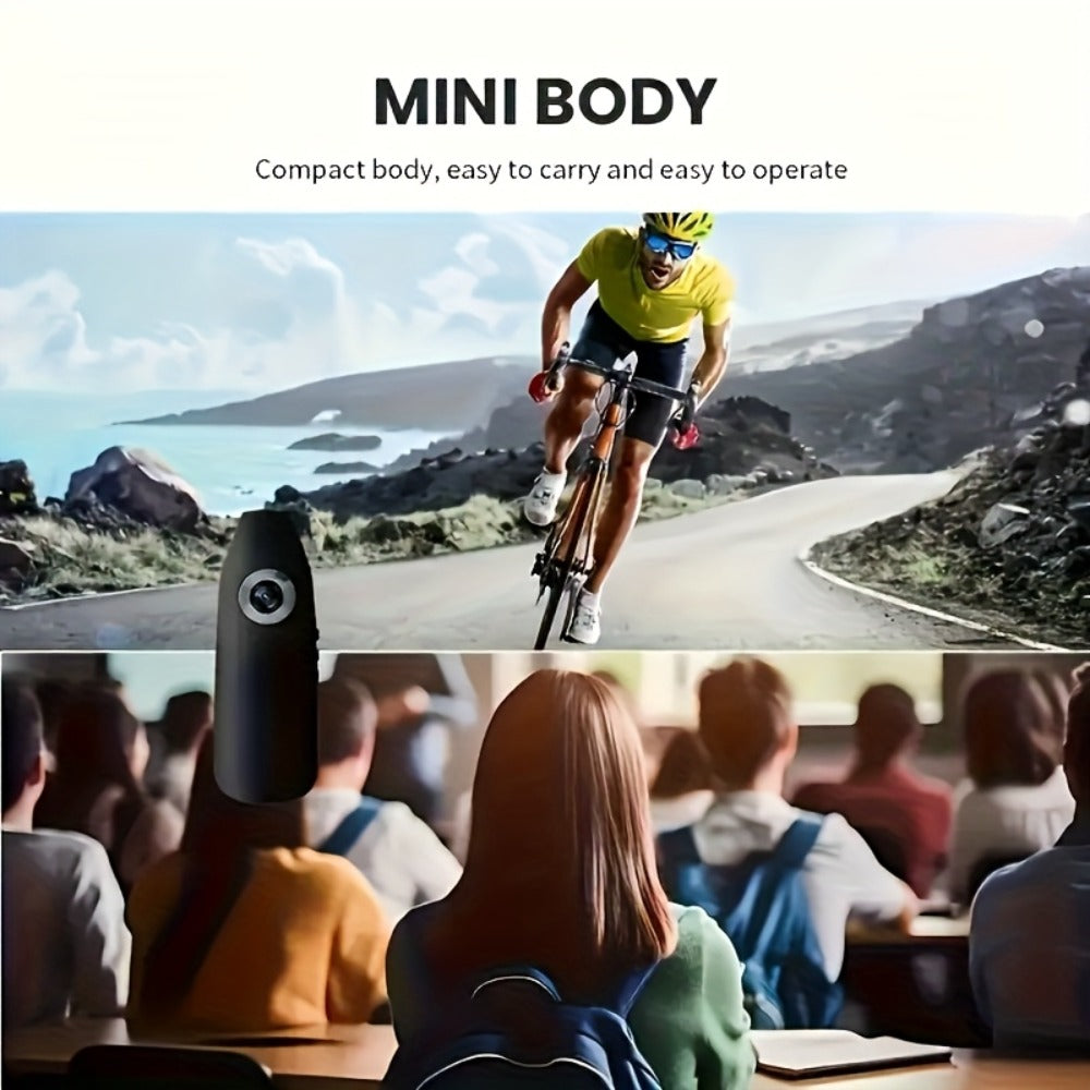 Wearable Body Camera 1080P HD 128GB TF Card Support Hands-Free Mini Action Cam with Image Stabilization for Security Biking Evidence Collection Adventure Recording Smartphone Compatible Holiday Gift