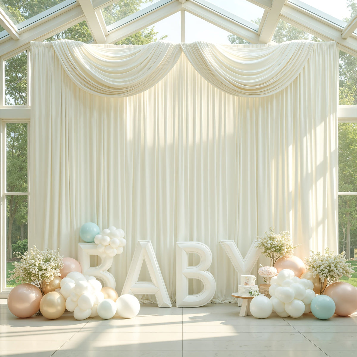 10x10Ft Polyester Photography Backdrop 2-Pack – Photo Booth Background Curtain for Party, Birthday, Wedding, Holiday, Stage & Exhibition Decoration, Wrinkle-Free, Machine Washable, Easy Pole Install