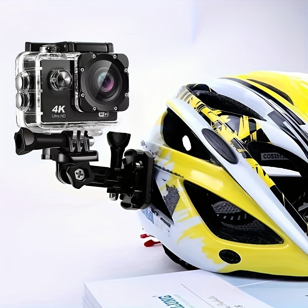 4K Sports Action Camera with WiFi, 170° Wide Angle, 32GB Card & Helmet Mount Kit – Pre-Recording, Remote Control, 900mAh Battery, 2" LCD – Beginner-Friendly Outdoor Cam for Cycling, Hiking & Gifts