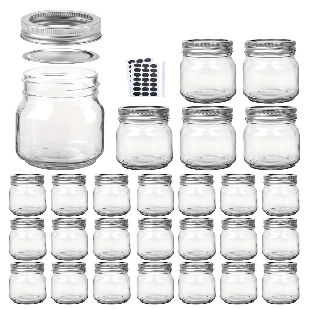 Mason Jars 8oz Glass Jars with Lids – 9/18/27/36 Pack Regular Mouth Canning Jars for Storage, Spices, Jelly, Jam, Honey & Caviar | Dishwasher Safe Spiral Lid Kitchen Storage Containers Set