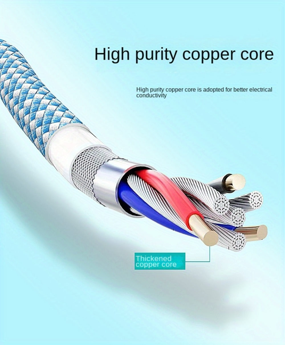 90 Degree USB-C Cable 65W Fast Charging with LED Light 6.56ft – Left Right Angle Double Elbow Type-C Data Cable for Samsung Galaxy S24 S23 Xiaomi Huawei Android Gaming Car Desk Setup