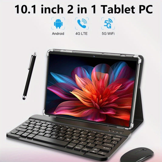 Android 13 Tablet 10.1 Inch 4G LTE Unlocked – CRELANDER Deca-Core 128GB ROM 5000mAh Battery 1280x800 HD Screen 5MP+13MP Camera 2.4G/5G WiFi with Case Mouse Stylus Keyboard 2-in-1 Tablet PC