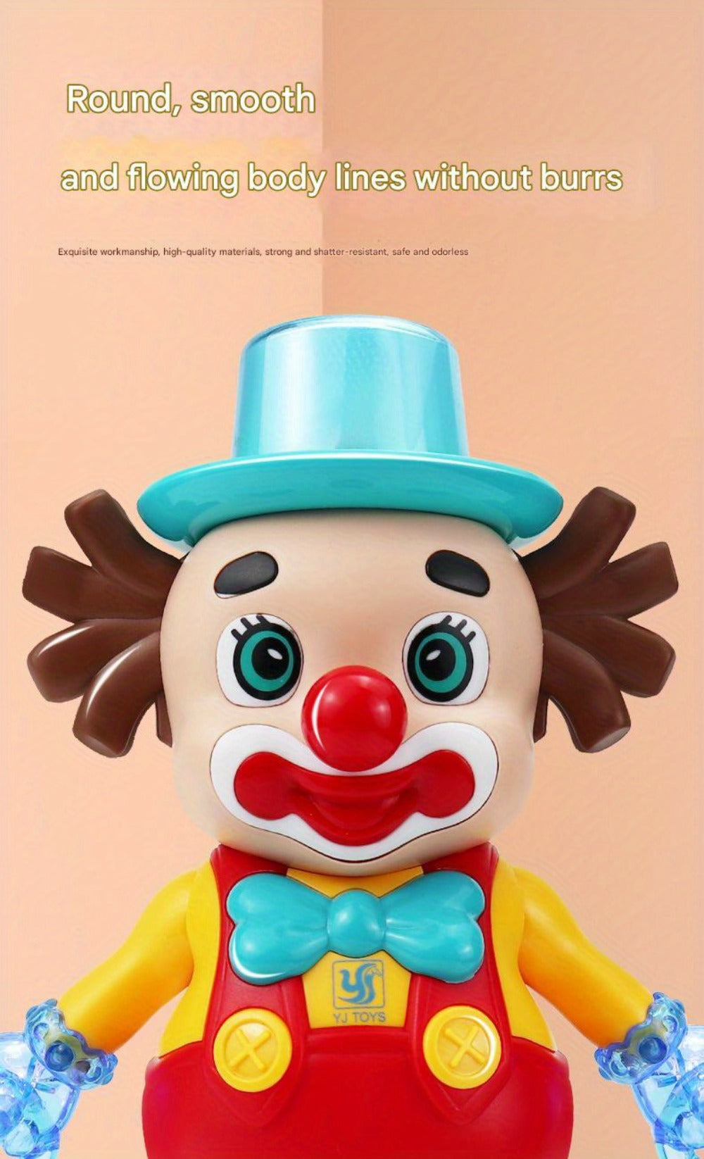 Dancing Clown Toy Doll with Light & Music, Swinging Fidget Toy for Kids Boys & Girls, Funny Weird Halloween Decoration, Christmas Birthday Gift for Children Ages 3+