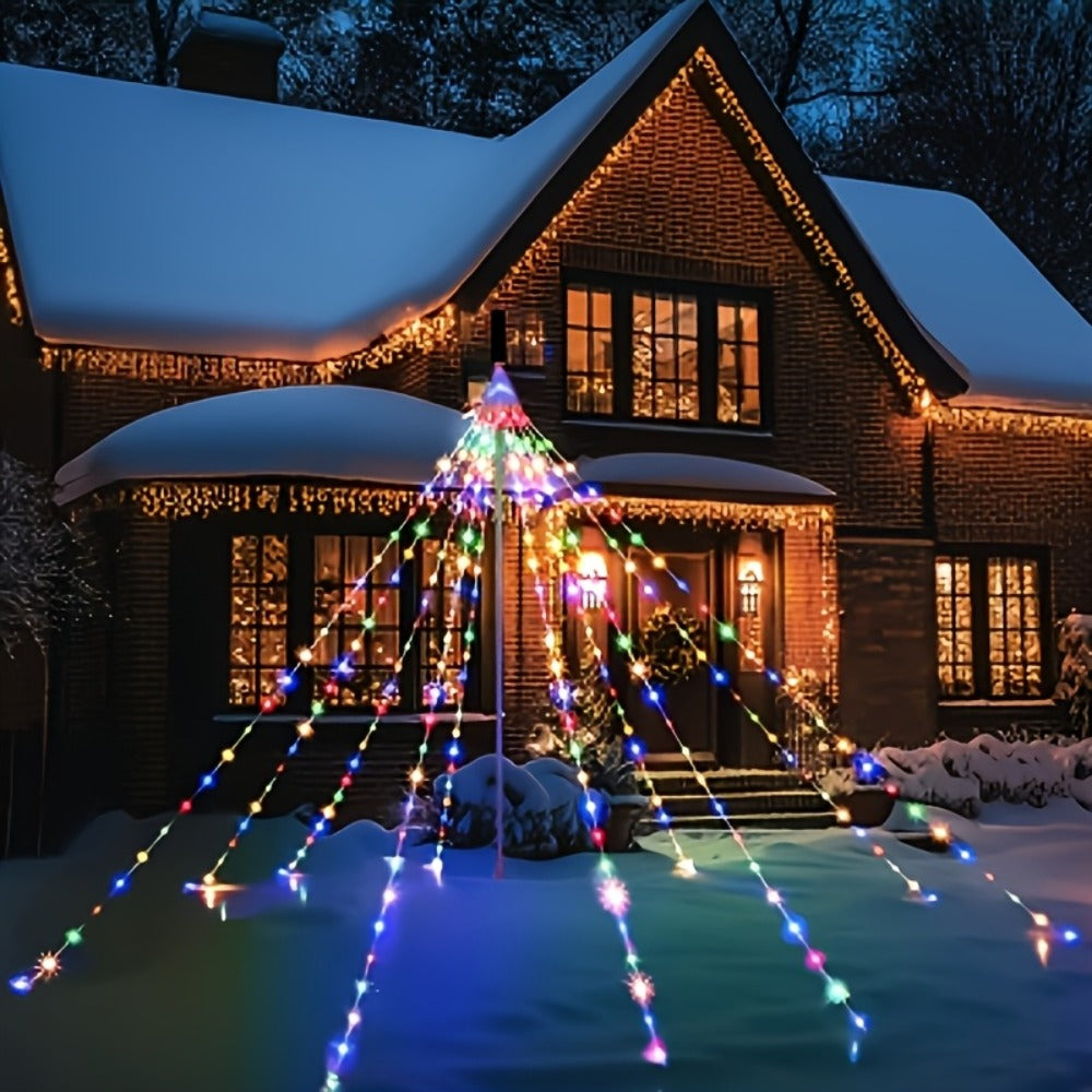 Waterfall Fairy Lights USB Powered 8 Modes – Indoor String Lights for Tree Curtain Tent Party Garland Christmas Halloween Festival Decoration White