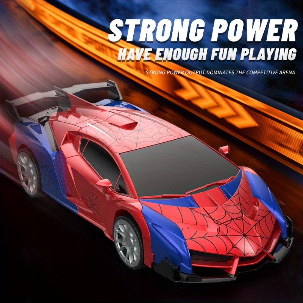 Transforming RC Car for Kids 1:18 Scale – One-Button Deformation Robot Remote Control Stunt Car, 2.4GHz 360° Rotating Drift Toy for Boys & Girls Ages 3 4 5 6, Birthday Christmas Holiday Gift (Red)